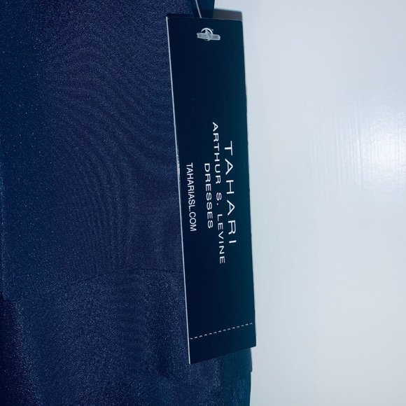 NWT Tahari ASL halter dress, a-line, mid-length, special occasion, Navy, size 10 - Picture 6 of 10